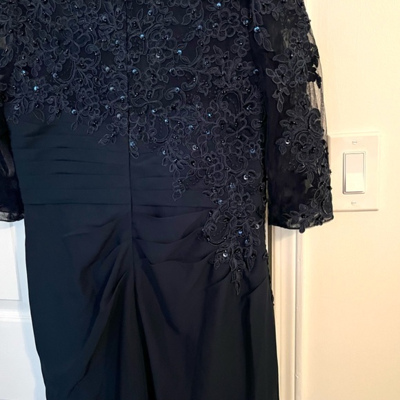 Navy Blue Lace Wedding/holiday/gala Dress - Picture 10 of 12